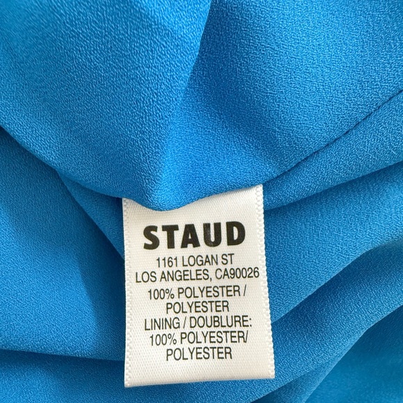 STAUD Ashlyn One-shoulder Chiffon Maxi Dress in Whirlpool Size 6 - Picture 11 of 11